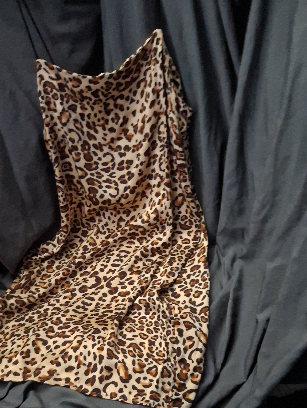 Topshop Leopard Print Slip Dress - Tan & Brown Animal Print Size 10